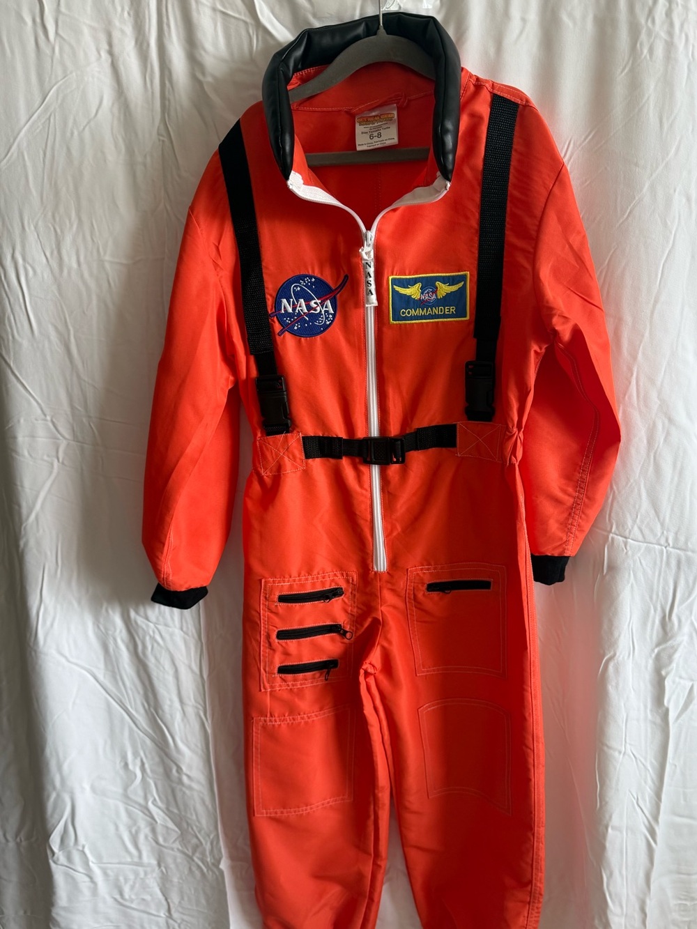 Aeromax NASA Astronaut Costume Kids Size 6-8 Orange Space Suit
